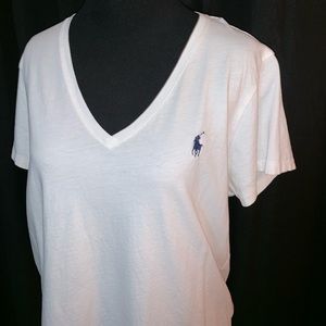 White Polo Ralph Lauren Women’s V-Neck Tee XL